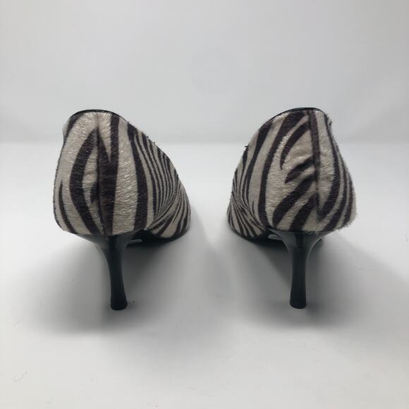 NIne & Co. Faux Fur Zebra Print Heels 8 - Picture 5 of 12